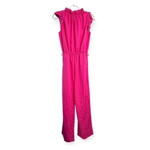 Shop The Mint Pink Ruffle Neck‎ Sleeveless Jumpsuit Size S